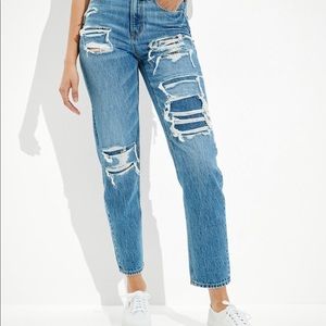 American eagle straight leg patched Jeans